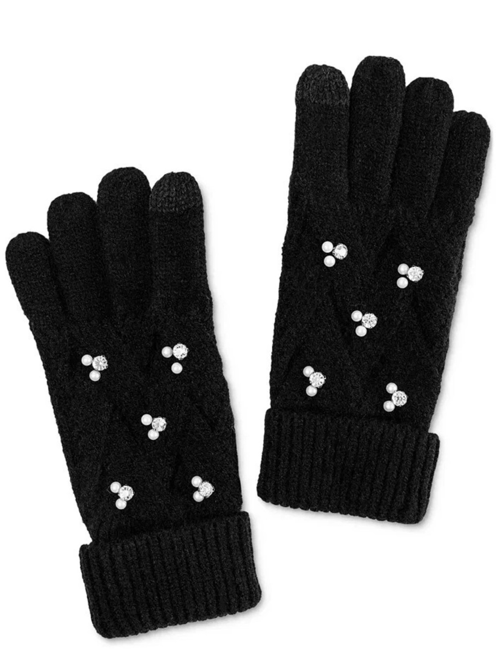 I.N.C. International Concepts Women's Embellished Gloves, Doo Black, One Size